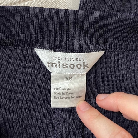 Misook Navy Knit Pull On Pants XS - Picture 5 of 6